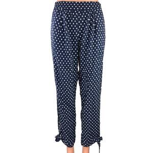 New Monday To Sunday Blue Diamond Print High Rise Elastic Waist Trouser Pants M